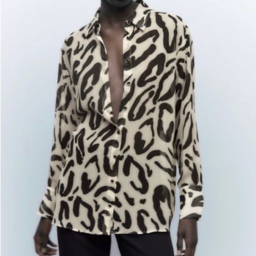 ZARA animal print shirt size S